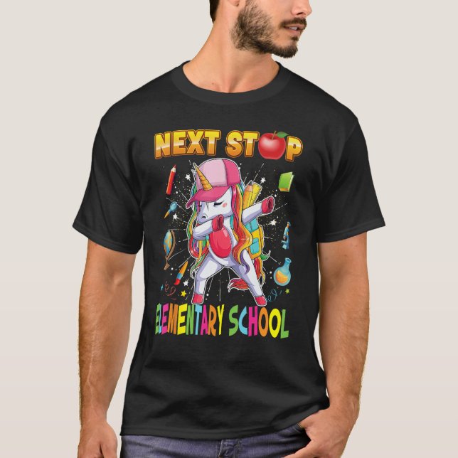 Camiseta Next Stop Elementary School Dabbing Unicorn Teache (Anverso)