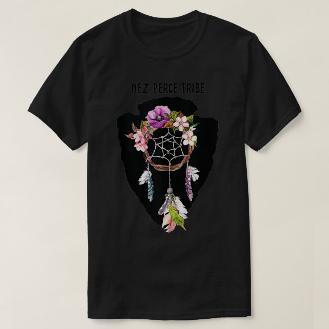 Camiseta Nez Perce Tribu India Americana Arrow Dream Catche (Diseño del anverso)