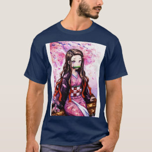Camiseta Nezuko acuarela bajo la capa de demostración F del