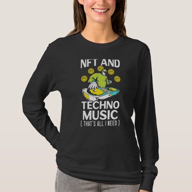Camiseta Nft Y Techno Music Crypto Token No Fungible (Anverso)