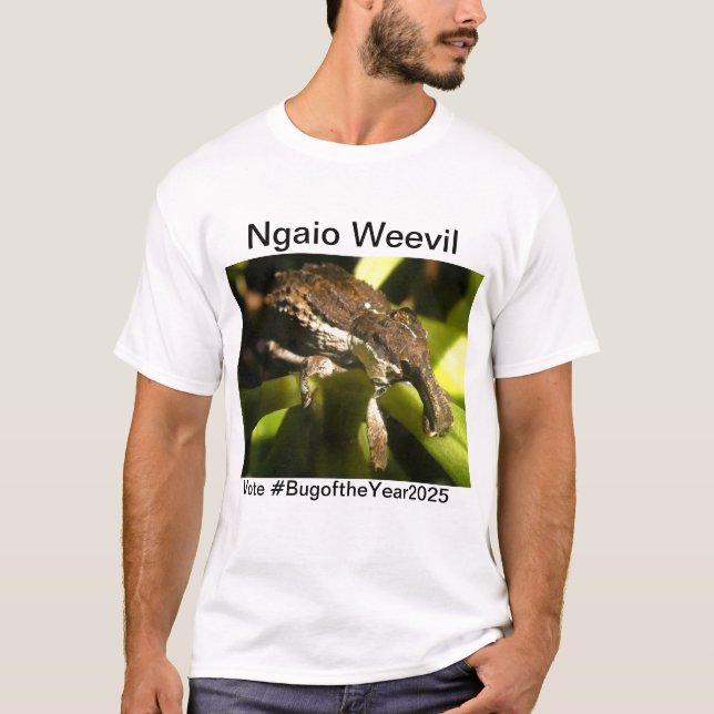 Camiseta Ngaio weevil por Bug del año 2025 (Anverso)
