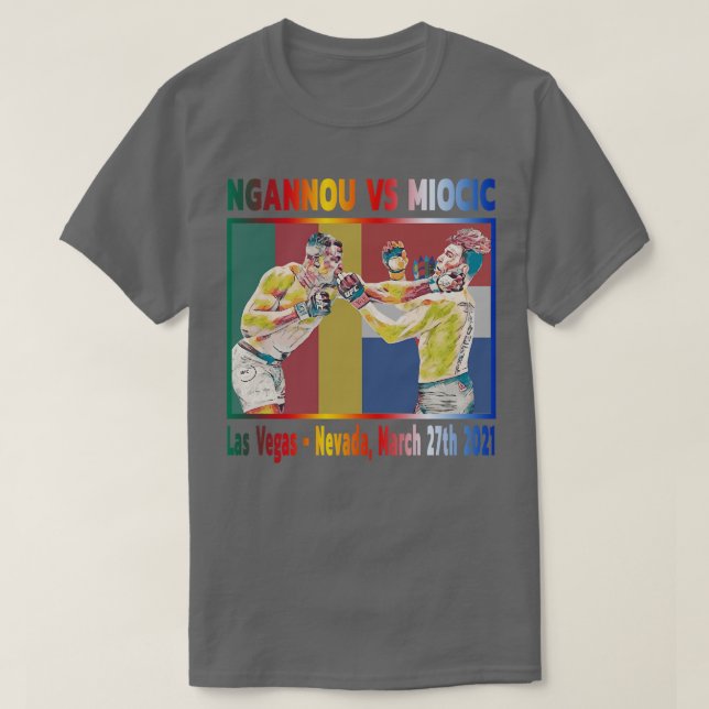 Camiseta Ngannou Vs Colores De Banderas Miocic (Diseño del anverso)