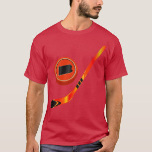 Camiseta NHL PA Naranja Black Stick y Puck