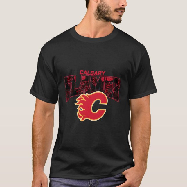Camiseta Nhl Surf Skate Calgary Flama Palm Beach (Anverso)