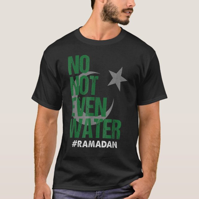 Camiseta Ni siquiera agua ayunando Ramadán musulmán Kareem  (Anverso)