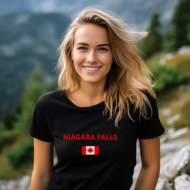 Camiseta Niagara cae Canadá Bandera Canadiense Color oscuro (Subido por el creador)