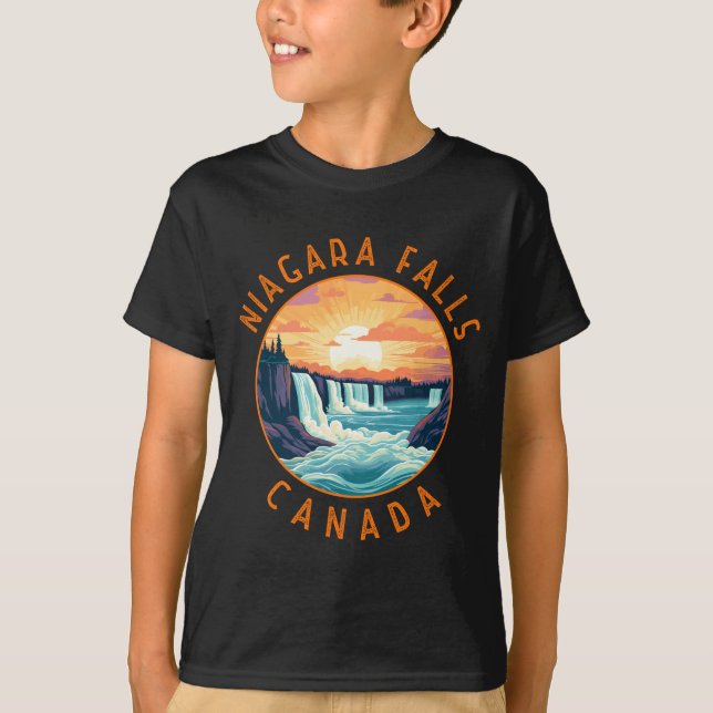 Camiseta Niagara Falls Canada Retro Distressed Circle _1  (Anverso)