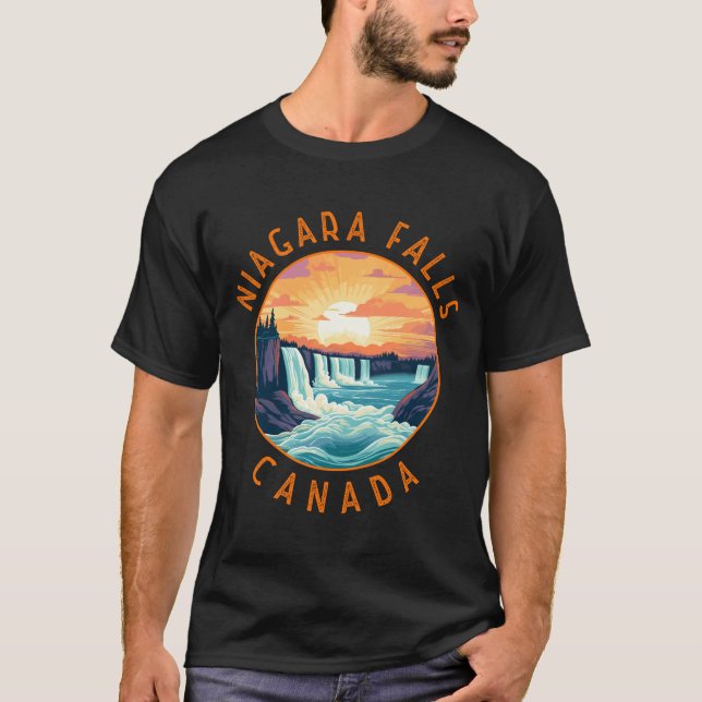 Camiseta Niagara Falls Canada Retro Distressed Circle _1  (Anverso)