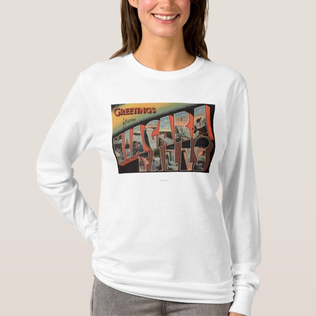 Camiseta Niagara Falls, Nueva York - escenas grandes de la (Anverso)