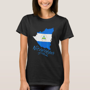 Camiseta Nicaragua Bandera Azul Hombres Mujeres Niños De Ni