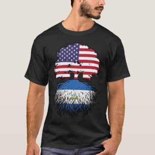 Camiseta Nicaragua Bandera de raíces de árbol estadounidens