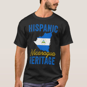 Camiseta Nicaragua Bandera Patrimonio Hispano Mes Gran Nica