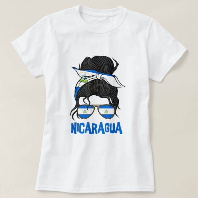 Camiseta Nicaragua por la bandera nicaragüense Chica para l (Diseño del anverso)