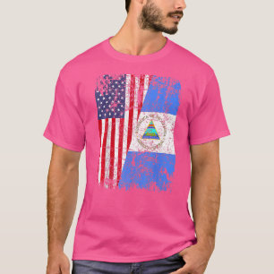 Camiseta NICARAGUAN RAÍCES MEDIA Bandera Estadounidense NIC