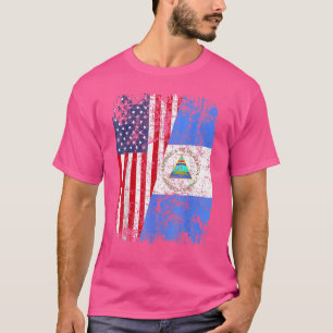 Camiseta NICARAGUAN RAÍCES MEDIA Bandera Estadounidense NIC