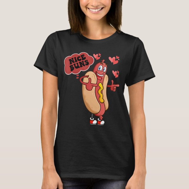 Camiseta Nice Buns Nice Weiner Funny Valentines Day Couple  (Anverso)