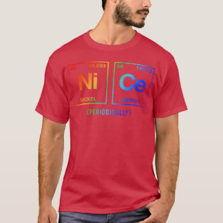 Camiseta NICE en elementos del sistema periódico arcoíris L