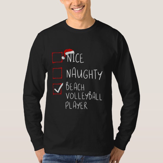 Camiseta Nice Naughty Beach Volleyball Player Christmas (Anverso)