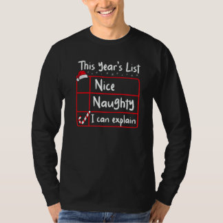 Camiseta Nice Naughty I Can Explain  Christmas List Santa C
