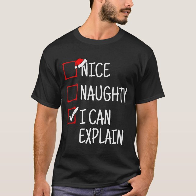 Camiseta Nice Naughty I Can Explain Funny Christmas  (Anverso)