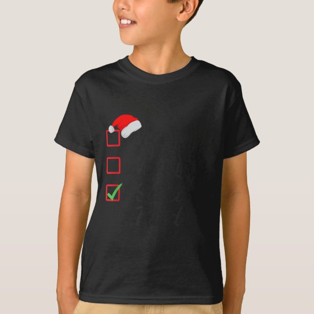 Camiseta Nice Naughty I Swear I Tried Christmas List Family (Anverso)