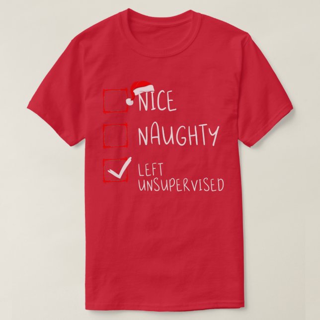 Camiseta Nice Naughty Left Unsupervised Christmas List Sant (Diseño del anverso)