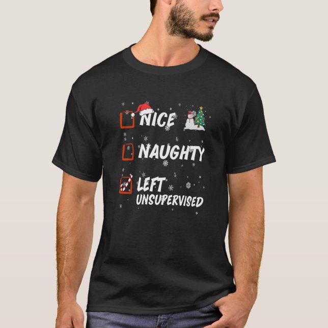 Camiseta Nice Naughty Left Unsupervised List Christmas Sant (Anverso)