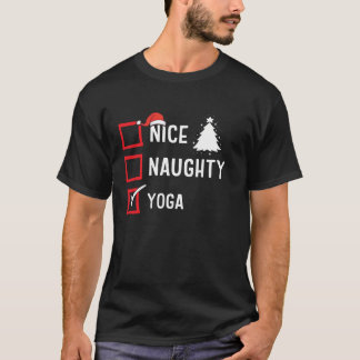 Camiseta Nice Naughty List Christmas Hobby Yoga Funny Holid