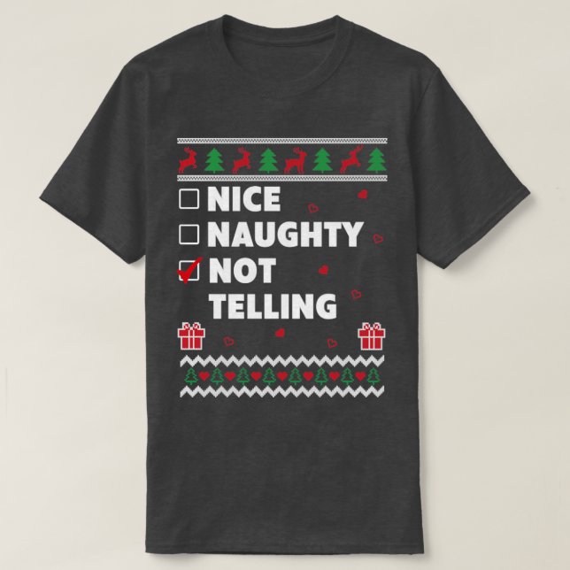Camiseta Nice Naughty List Ugly Christmas Design Funny Not  (Diseño del anverso)