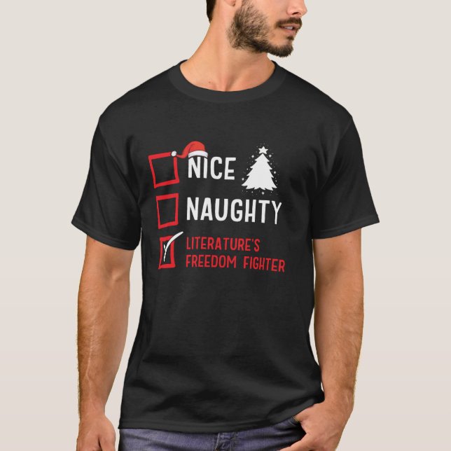 Camiseta Nice Naughty Literature s Freedom Fighter Christma (Anverso)