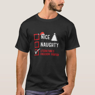 Camiseta Nice Naughty Literature s Freedom Fighter Christma