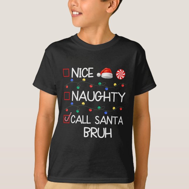 Camiseta Nice Naughty Llama A La Familia De Navidades Graci (Anverso)