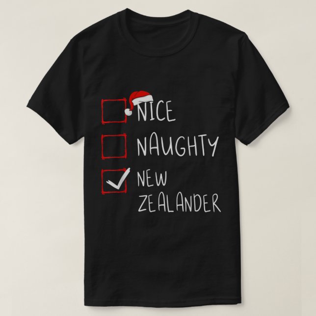 Camiseta Nice Naughty Navidades neozelandeses Nueva Zelanda (Diseño del anverso)