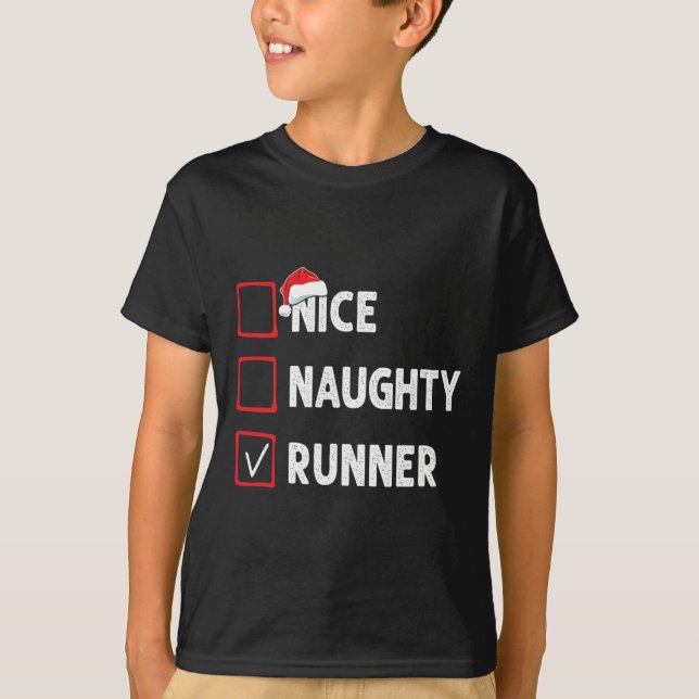 Camiseta Nice Naughty Runner Running Womens Mens Funny Chri (Anverso)
