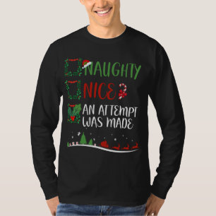 Camiseta Nice Naughty SE HIZO UN INTENTO Navidades Santa H