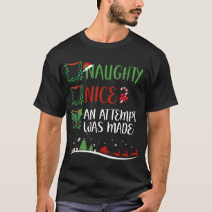 Camiseta Nice Naughty SE HIZO UN INTENTO Navidades Santa H
