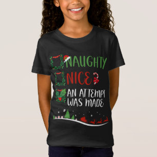 Camiseta Nice Naughty SE HIZO UN INTENTO Navidades Santa H