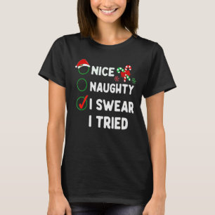 CAMISETA NICE NAUGHTY, SUEAR, INTENTÉ LISTA DE VERIFICACIÓN