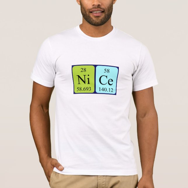 Camiseta Nice periodic table name shirt (Anverso)