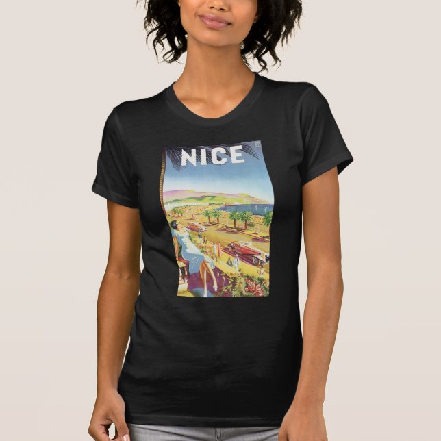 Camiseta Nice Vintage Travel Poster (Anverso)