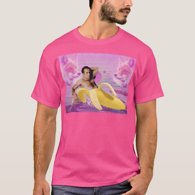 Camiseta Nicholas Cage Banana Vaporwave (Anverso)