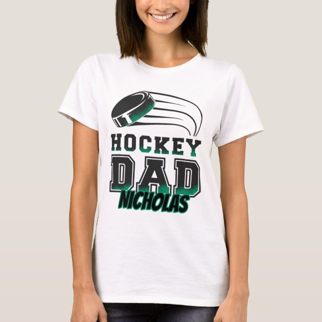 Camiseta Nicholas Hockey Dad With Puck Mens  (Anverso)