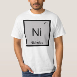 Camiseta Nicholas Nombre Elemento Químico Tabla Periódica