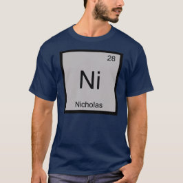 Camiseta Nicholas Nombre Elemento Químico Tabla Periódica
