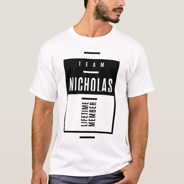 Camiseta Nicholas Nombre Personalizado Regalo de cumpleaños (Anverso)