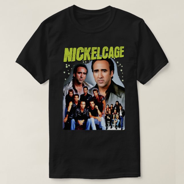 Camiseta NICKELCAGE PARODY Funny Retro 2000 Glamour Shot T (Diseño del anverso)