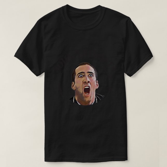 Camiseta Nicolas Cage Face Off - Diseño 2 Negro (Diseño del anverso)