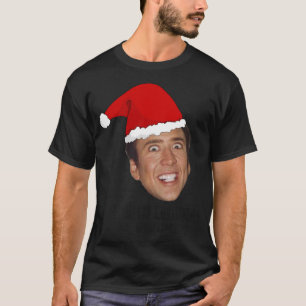 Camiseta Nicolas Cage Merry, amas de maternidad de Navidad