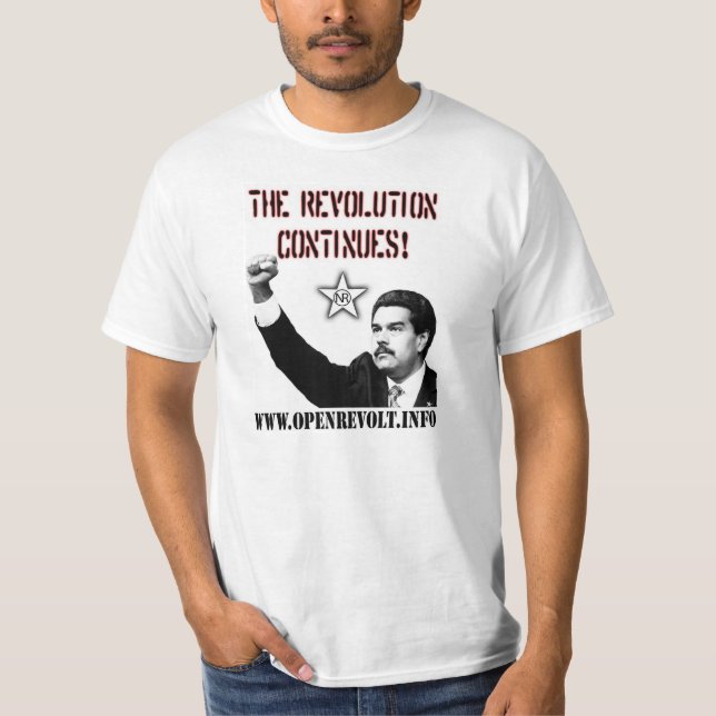Camiseta Nicolás Maduro: ¡La revolución continúa! (Anverso)