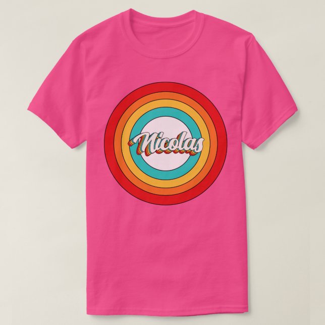 Camiseta Nicolas Name Shirt Vintage Nicolas Circle (Diseño del anverso)